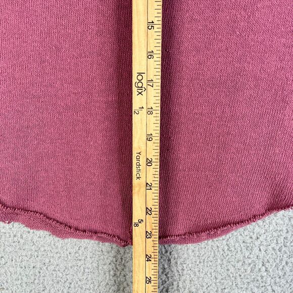 Free People We The Free Top Womens XL Blush Thermal Waffle Split Neck Boho - Picture 11 of 11